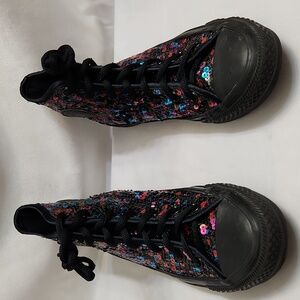 Converse CTAS Sequin High-Top Black Multicolored Sneakers (W Size 5)
